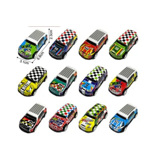 Mini Die-Cast Pull Back Cars – Set of 12 Colorful Racing Vehicles for Kids