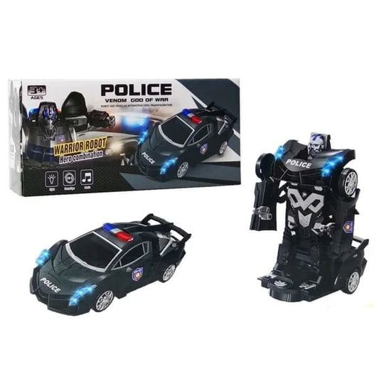 Warrior robot interactive car with police design with music and light